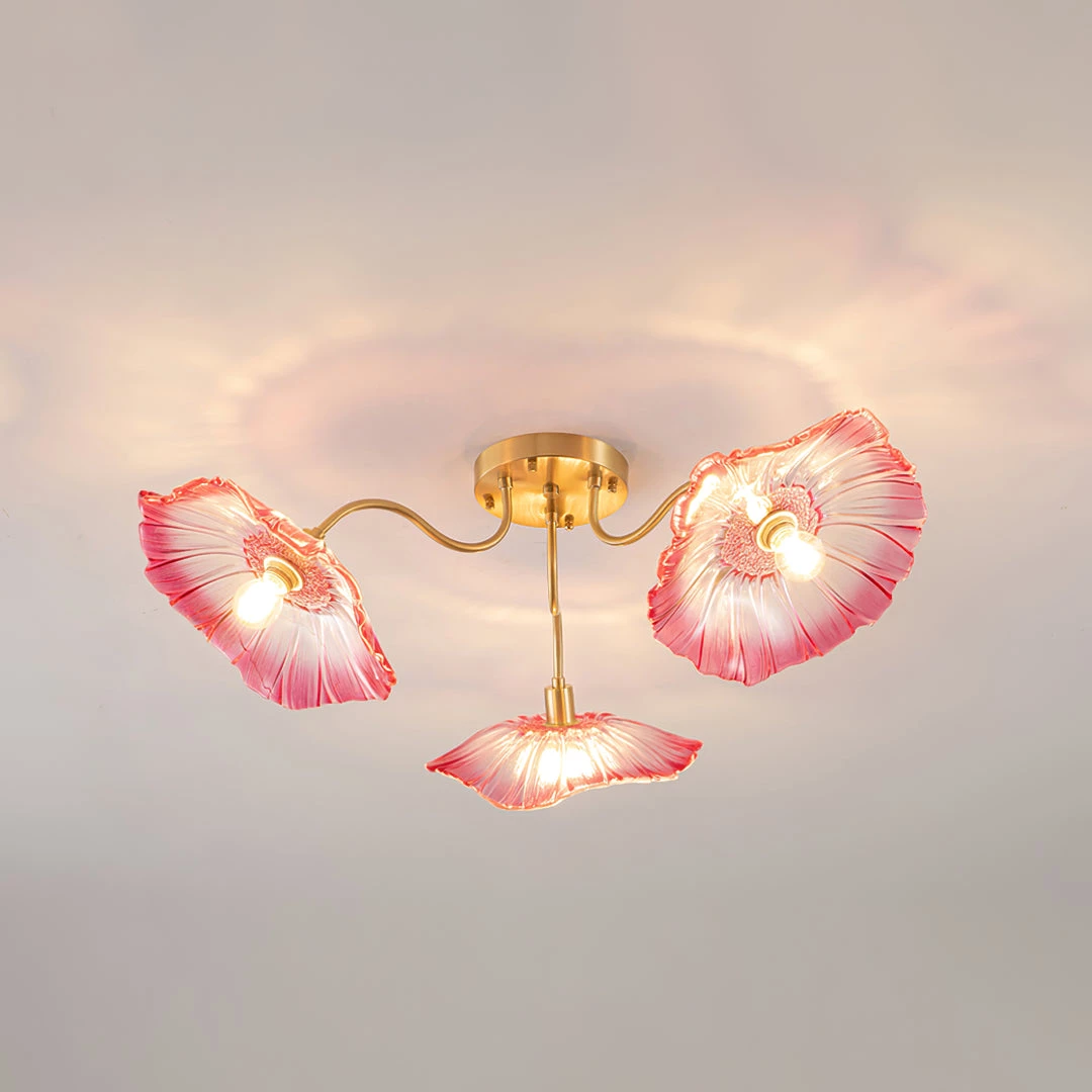 Vakkerlight Lotus Leaf Glass Ceiling Lamp