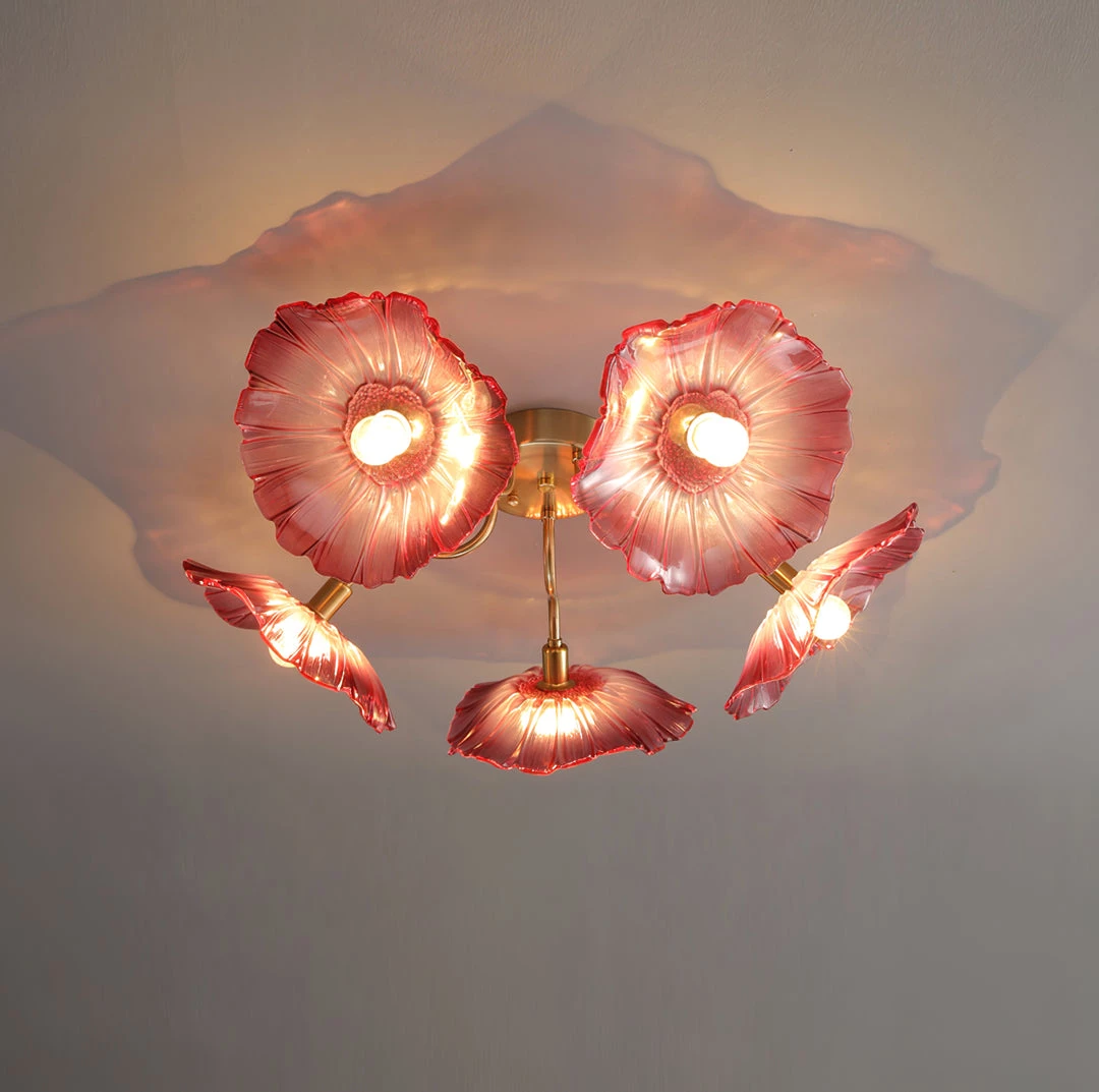 Vakkerlight Lotus Leaf Glass Ceiling Lamp