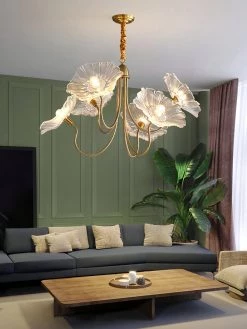 Vakkerlight Chandeliers Lotus Leaf Glass Chandelier
