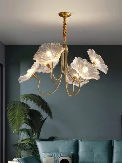 Vakkerlight Chandeliers Lotus Leaf Glass Chandelier