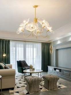 Vakkerlight Chandeliers Lotus Leaf Glass Chandelier