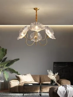 Vakkerlight Chandeliers Lotus Leaf Glass Chandelier