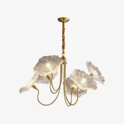 Vakkerlight Chandeliers Lotus Leaf Glass Chandelier