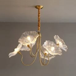 Vakkerlight Chandeliers Lotus Leaf Glass Chandelier