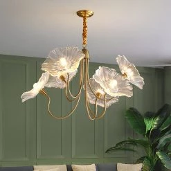 Vakkerlight Chandeliers Lotus Leaf Glass Chandelier