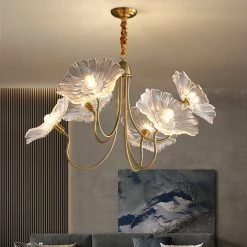 Vakkerlight Chandeliers Lotus Leaf Glass Chandelier