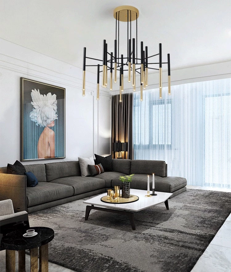 Vakkerlight Metal Tubular Chandelier Chandeliers