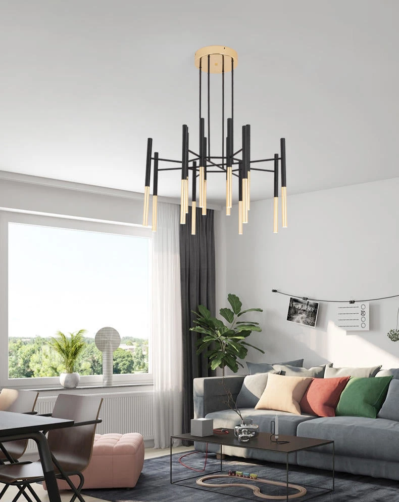 Vakkerlight Metal Tubular Chandelier Chandeliers