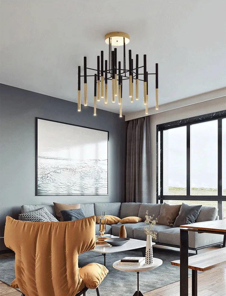 Vakkerlight Metal Tubular Chandelier Chandeliers