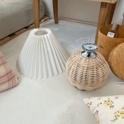Vakkerlight Table Lamps Rattan Pleated Table Lamp