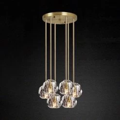 Vakkerlight Pendant Lights Crystal Ball Linear Round Chandelier