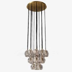 Vakkerlight Pendant Lights Crystal Ball Linear Round Chandelier