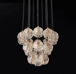 Vakkerlight Pendant Lights Crystal Ball Linear Round Chandelier