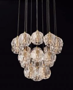 Vakkerlight Pendant Lights Crystal Ball Linear Round Chandelier