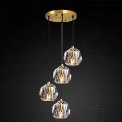 Vakkerlight Pendant Lights Crystal Ball Linear Round Chandelier
