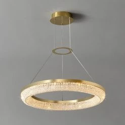 Vakkerlight Pendant Lights Round Ring Crystal Chandeliers