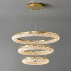 Vakkerlight Pendant Lights Round Ring Crystal Chandeliers