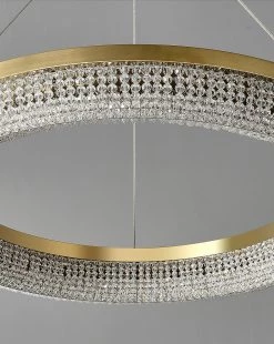 Vakkerlight Pendant Lights Round Ring Crystal Chandeliers