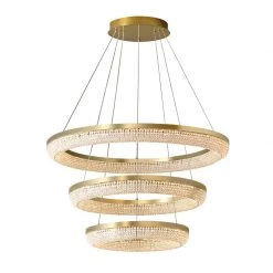 Vakkerlight Pendant Lights Round Ring Crystal Chandeliers