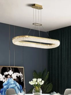 Vakkerlight Pendant Lights Round Ring Crystal Chandeliers