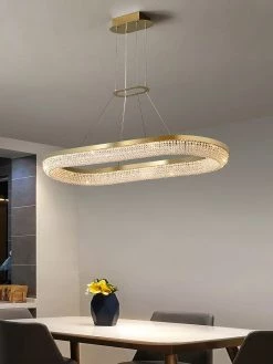 Vakkerlight Pendant Lights Round Ring Crystal Chandeliers