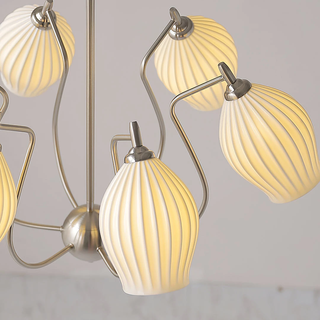 Vakkerlight Ceramic Ribbed Chandelier