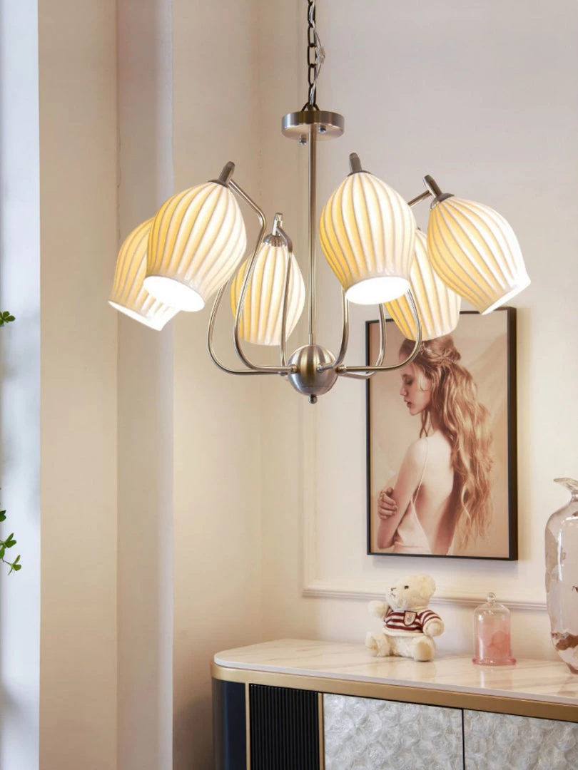 Vakkerlight Ceramic Ribbed Chandelier