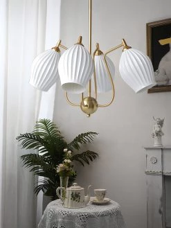 Vakkerlight Ceramic Ribbed Chandelier