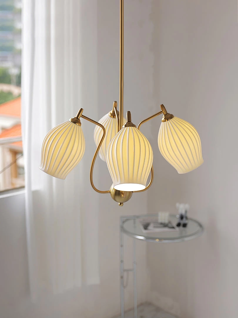 Vakkerlight Ceramic Ribbed Chandelier