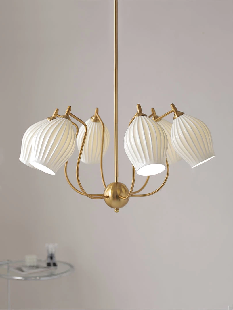 Vakkerlight Ceramic Ribbed Chandelier