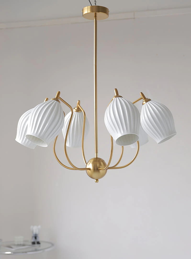 Vakkerlight Ceramic Ribbed Chandelier