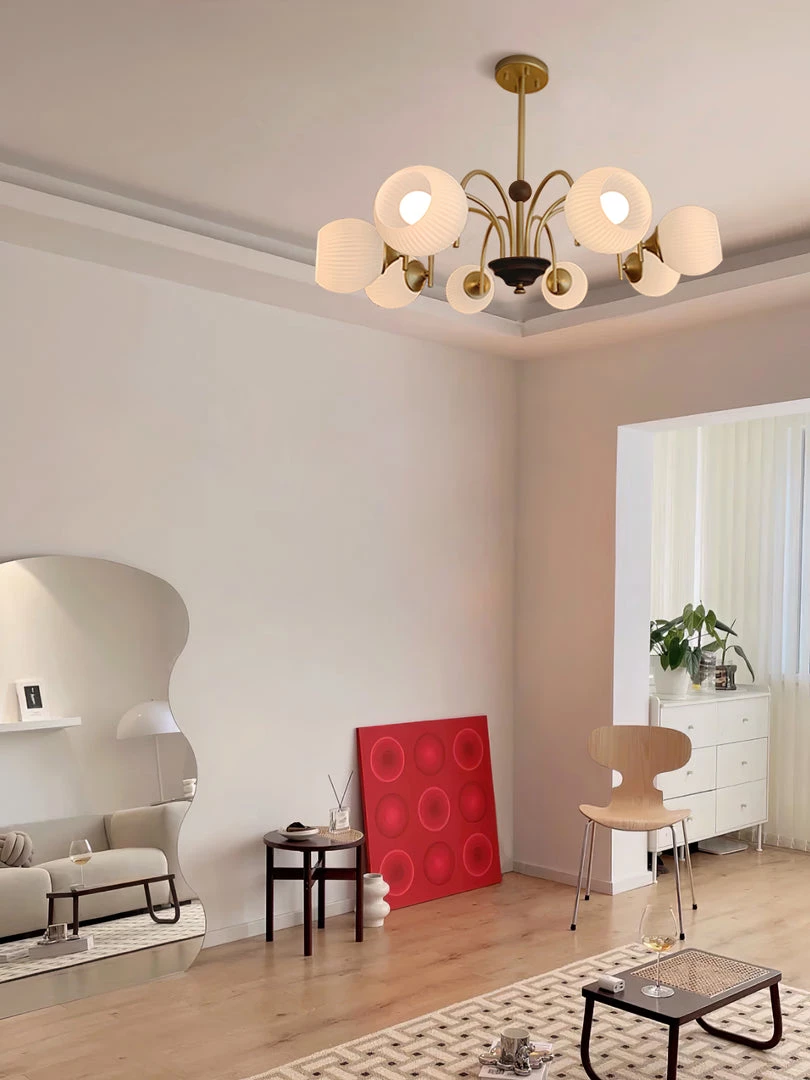 Vakkerlight Sculptural Glass Ribbed Chandelier