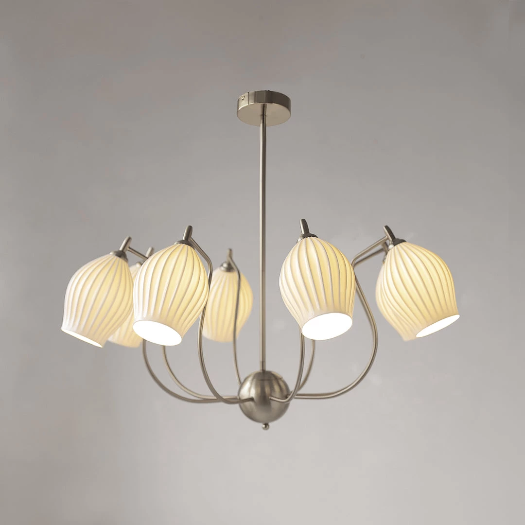 Vakkerlight Ceramic Ribbed Chandelier