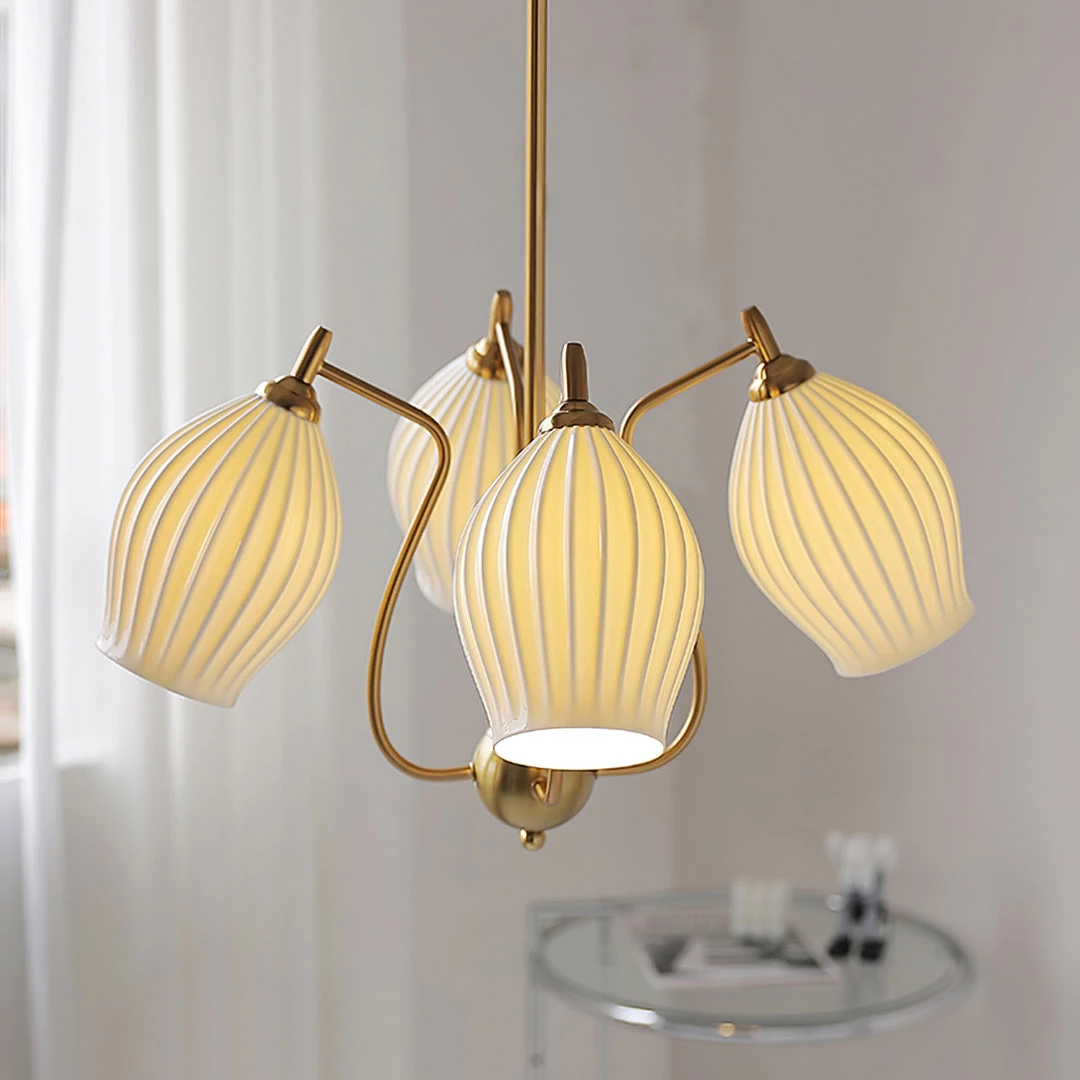 Vakkerlight Ceramic Ribbed Chandelier