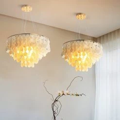 Vakkerlight Pendant Lights Shell Wind Chime Chandelier