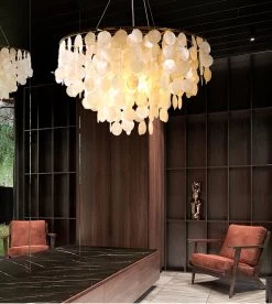 Vakkerlight Pendant Lights Shell Wind Chime Chandelier