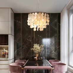 Vakkerlight Pendant Lights Shell Wind Chime Chandelier