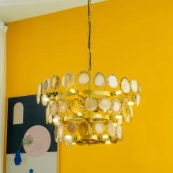 Vakkerlight Chandeliers Slice Agate Tower Chandelier