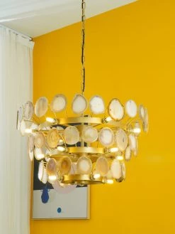 Vakkerlight Chandeliers Slice Agate Tower Chandelier