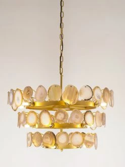 Vakkerlight Chandeliers Slice Agate Tower Chandelier