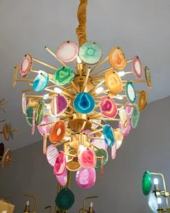 Vakkerlight Chandeliers Slice Agate Tower Chandelier