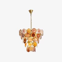 Vakkerlight Chandeliers Slice Agate Tower Chandelier