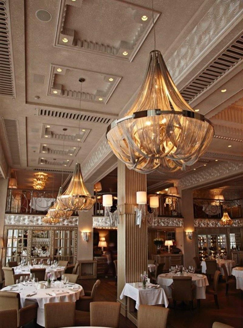 Vakkerlight Chandeliers Tassel Aluminum Chain Chandelier