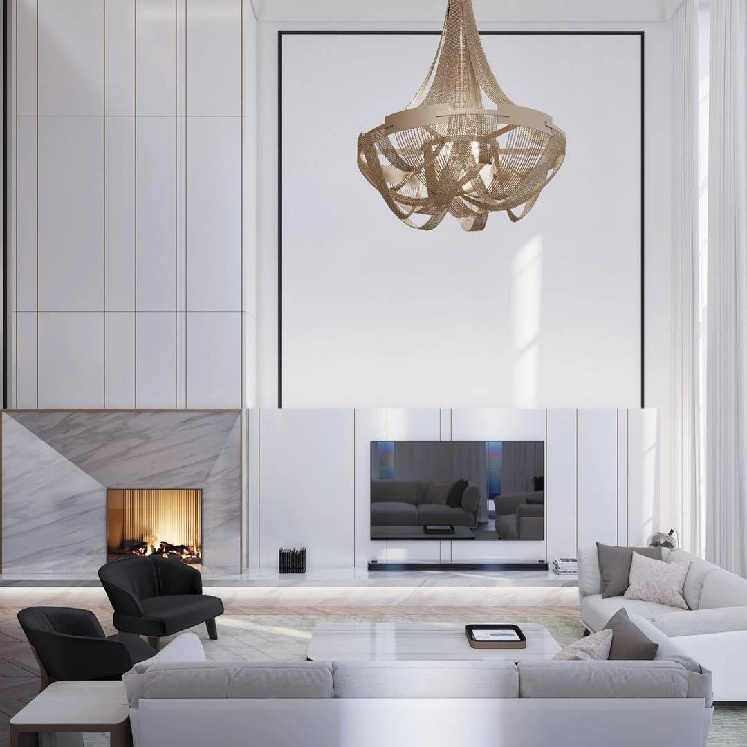 Vakkerlight Chandeliers Tassel Aluminum Chain Chandelier