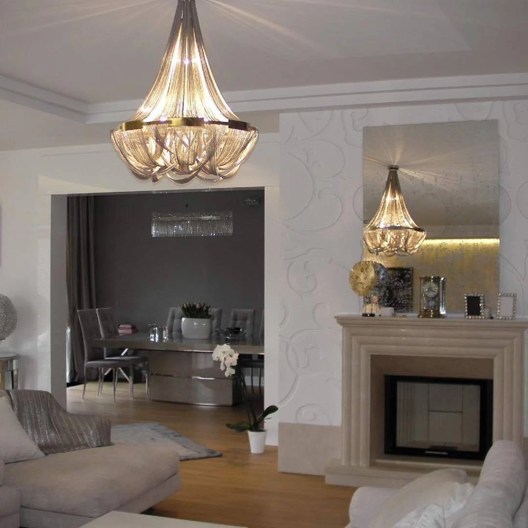 Vakkerlight Chandeliers Tassel Aluminum Chain Chandelier