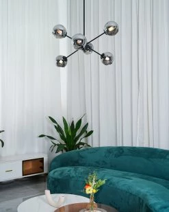 Vakkerlight Pendant Lights Staggered Glass 6-Light Chandelier