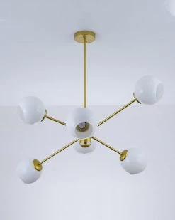 Vakkerlight Pendant Lights Staggered Glass 6-Light Chandelier