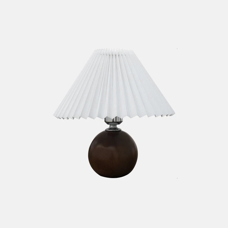 Vakkerlight Table Lamps Wooden Pleated Table Lamp
