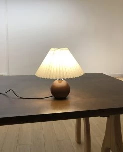 Vakkerlight Table Lamps Wooden Pleated Table Lamp