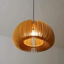 Vakkerlight Pendant Lights Wooden Pumpkin Pendant Lamp